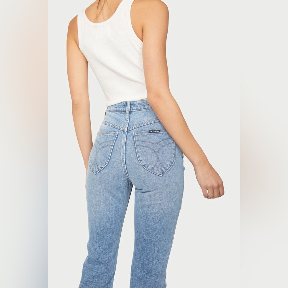 ROLLA’S Dusters High Rise Slim Bootcut Jeans Brad Blue 25 - Picture 4 of 10